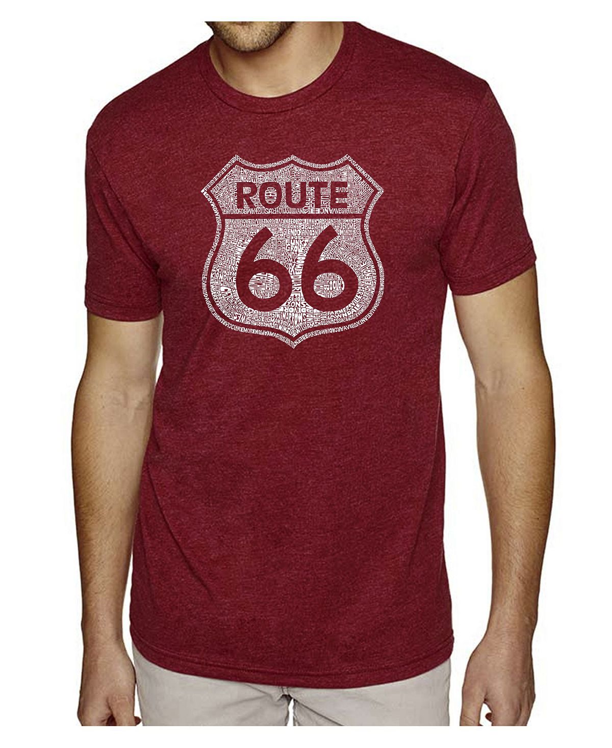 Мужская футболка premium blend word art - route 66 LA Pop Art - фото