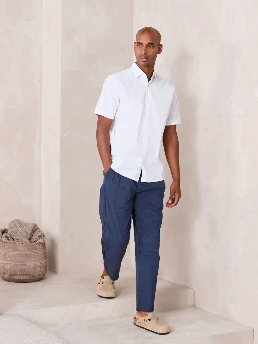 Рубашка Next Regular fit Button Up Shirt 'N. Premium' белого цвета — фото 4