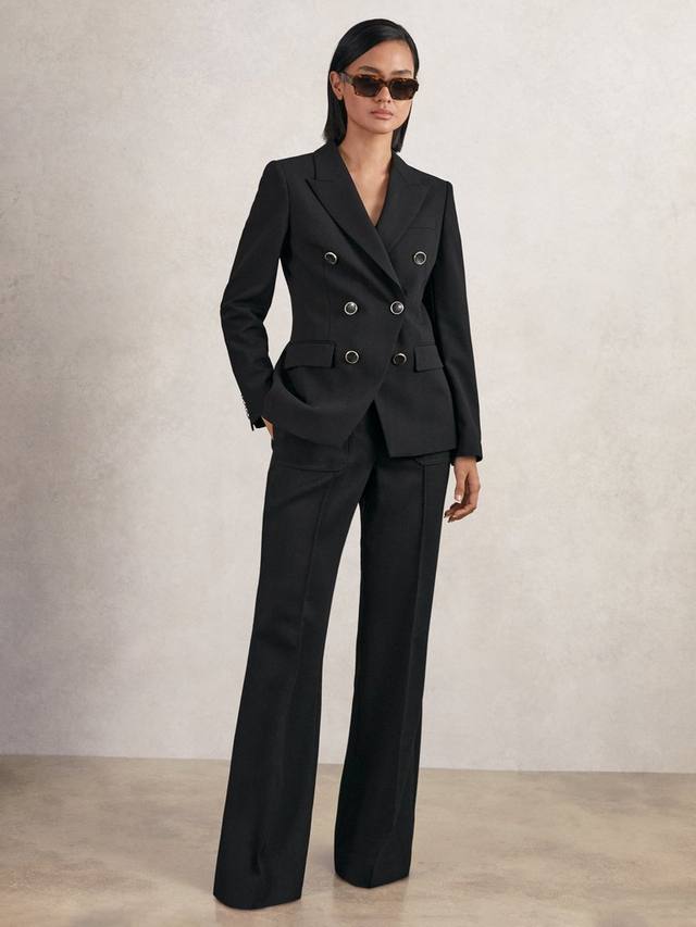 

Двубортный блейзер Lia из шерстяной смеси Reiss, Black