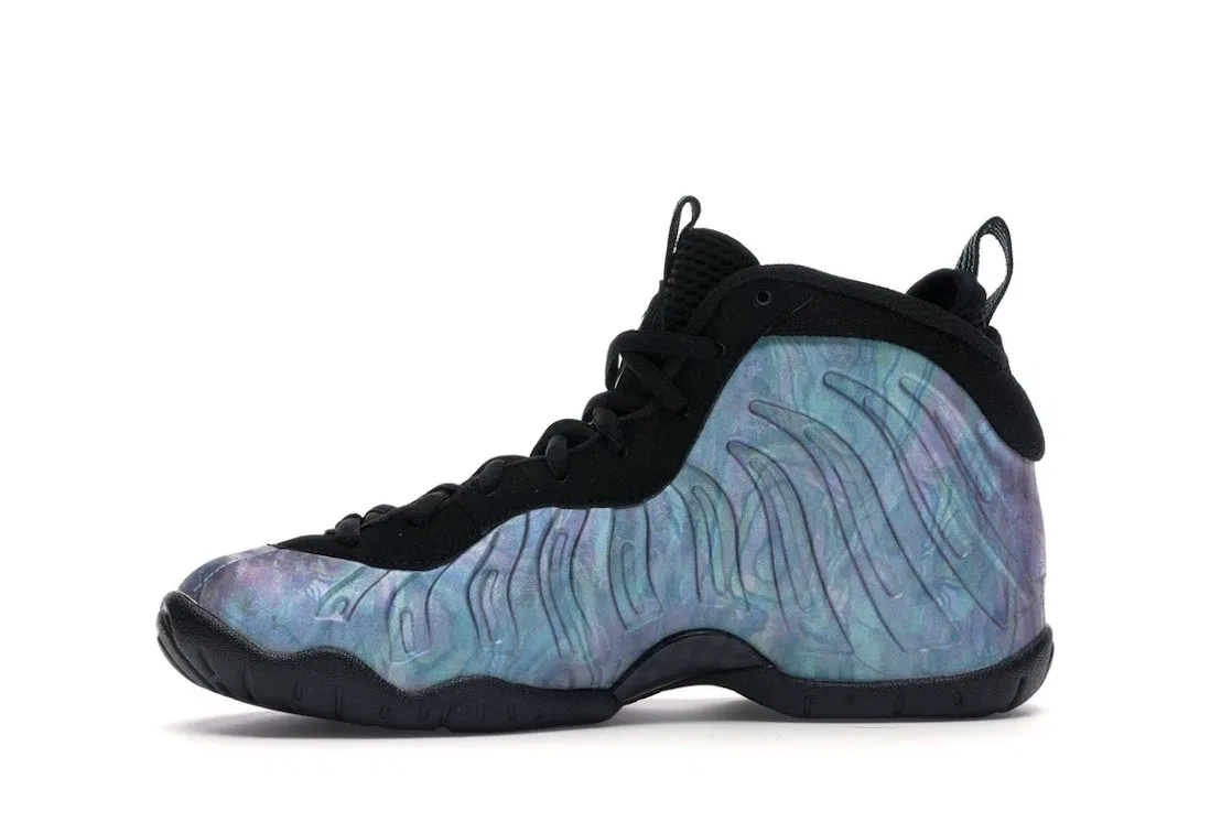 Детские кроссовки с принтом Nike Air Foamposite One Nike, Black/Aurora Green-Black-Aurora Green — фото 3