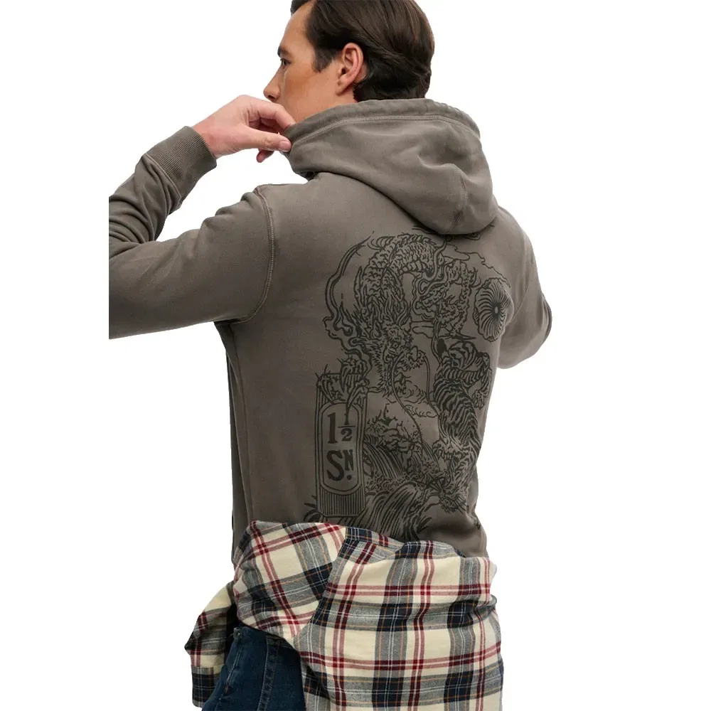 Худи свободного кроя Tokyo Narrative Superdry, серый — фото 4
