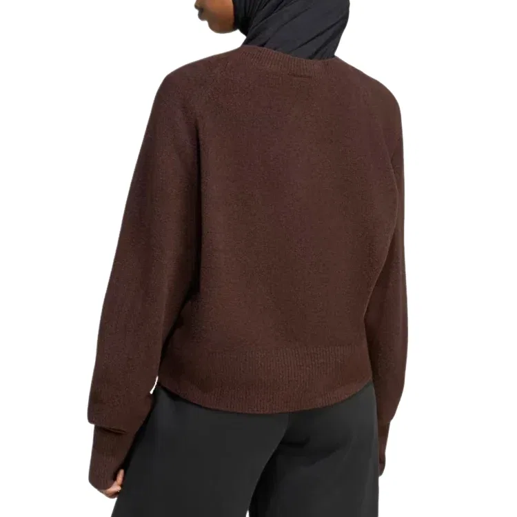 Женская футболка Essentials Knit Sweatshirt Asia Sizing 'Aurora Coffee' adidas, Aurora Coffee — фото 3