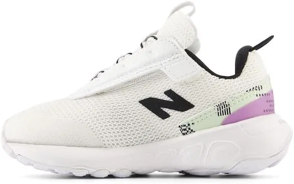 Детские кроссовки для девочек с липучкой New-b 1440 V1 New Balance, White/Black/Purple Fade — фото 2