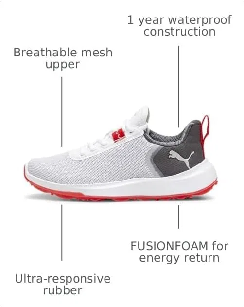 Детские кроссовки для мальчиков Fusion Crush Sport PUMA Golf, Puma White-Dark Coal — фото 3