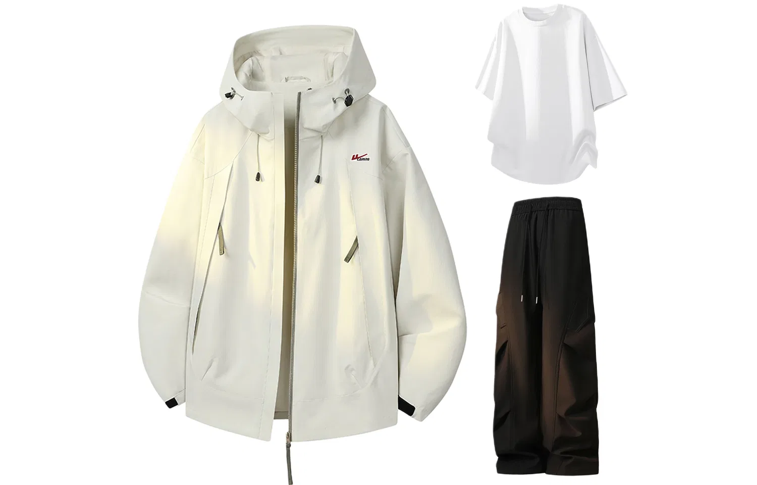 Детский спортивный комплект из 3 предметов с принтом Mustard Gray+White+Black WARRIOR — фото 3