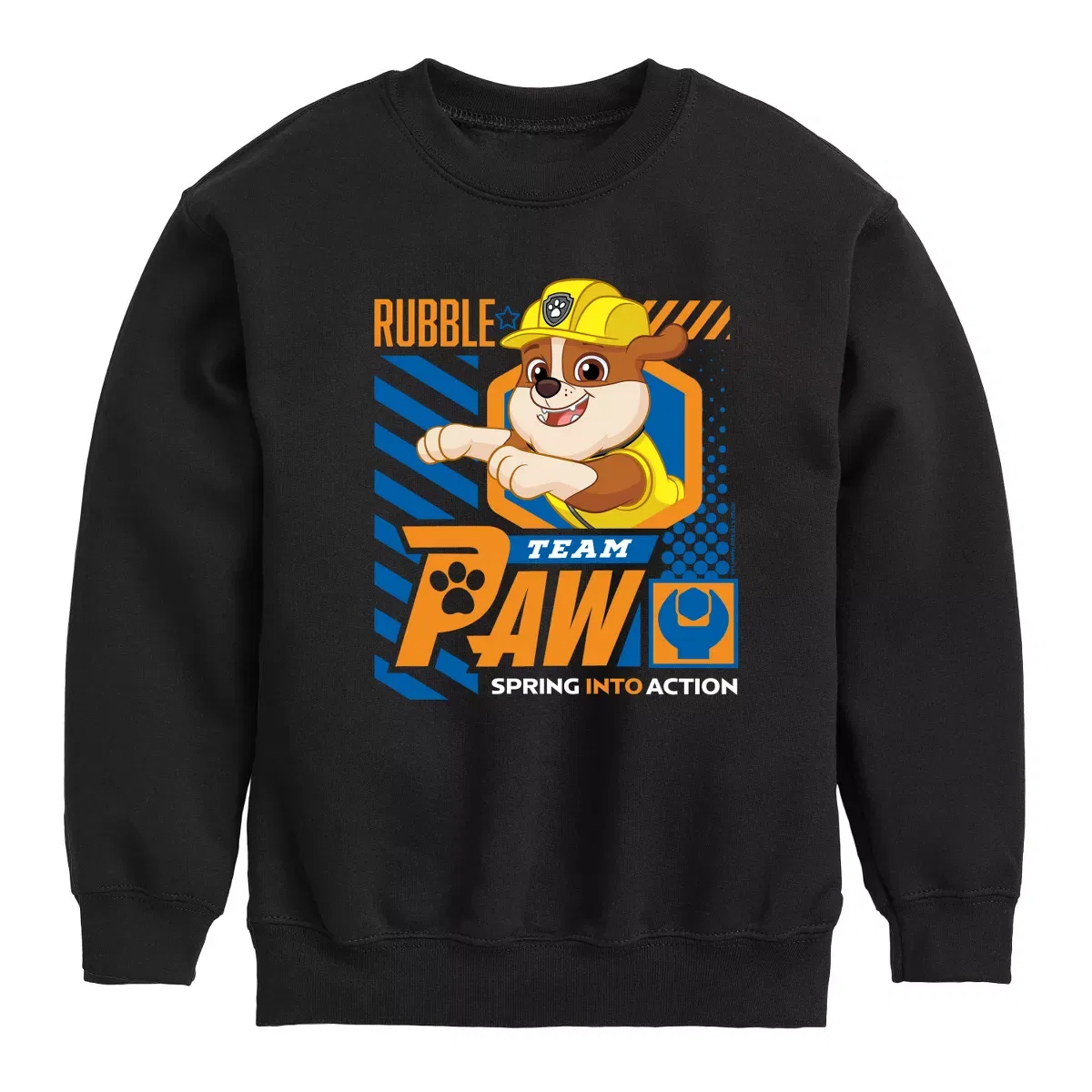 Детский свитшот с длинным рукавом с принтом Team Paw Rubble PAW Patrol, Black