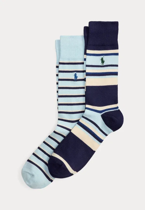 Носки из хлопка с полосками 2-pack Polo Ralph Lauren, Dark Blue, темно-синий