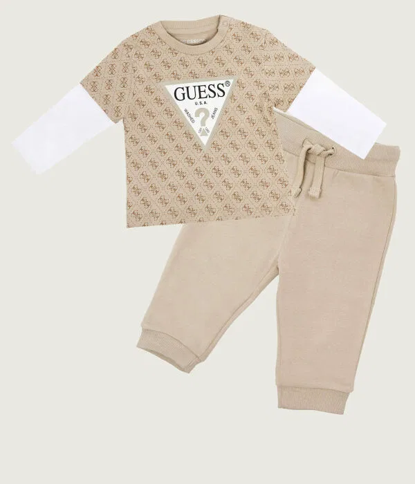 Детский комплект для мальчиков хлопковый Completo Guess, бежевый