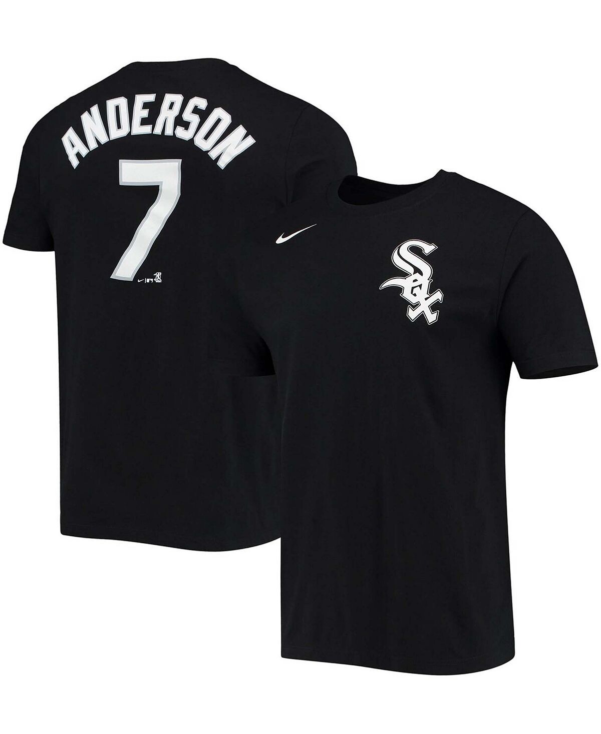

Мужская футболка tim anderson black chicago white sox name number Nike, черный