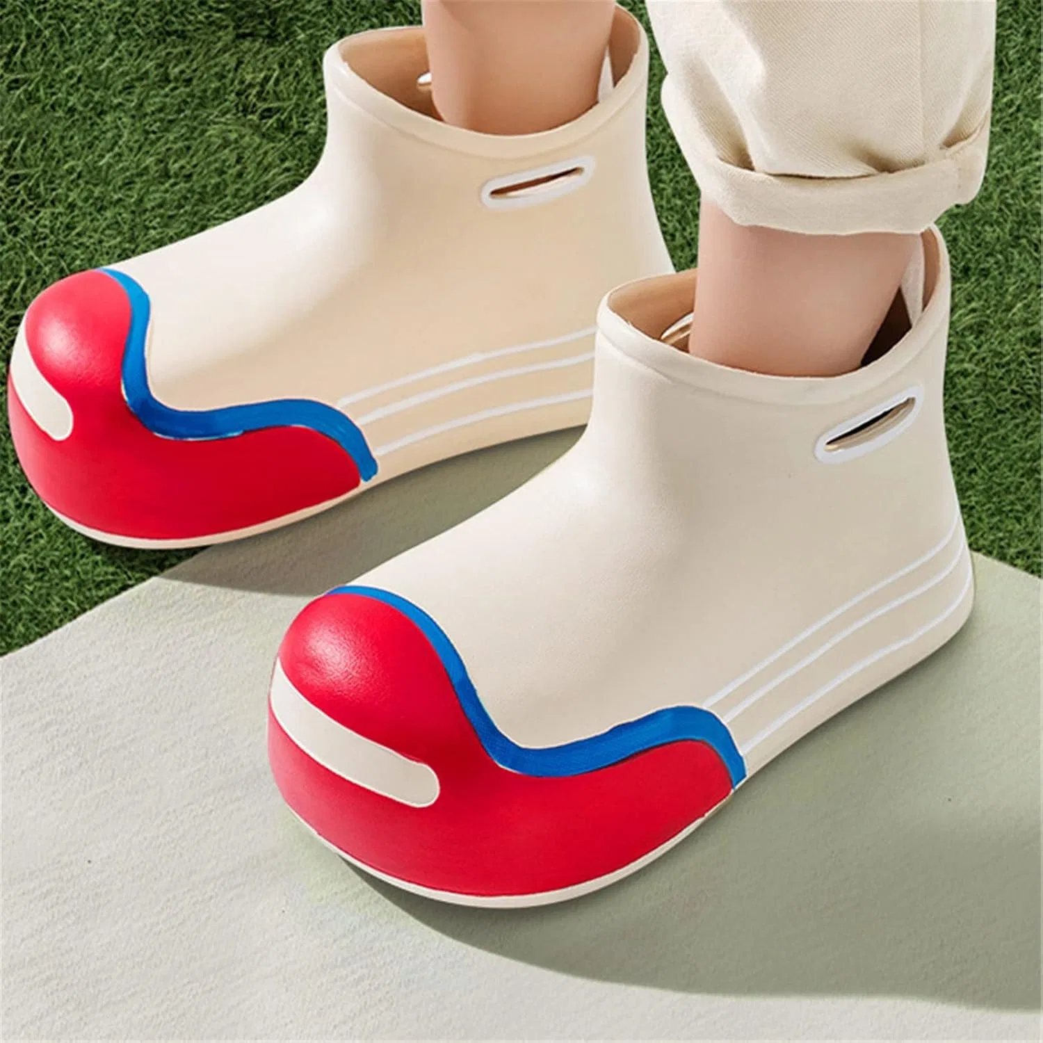 Детские сапоги для девочек с принтом Rain Boots, Khaki — фото 3
