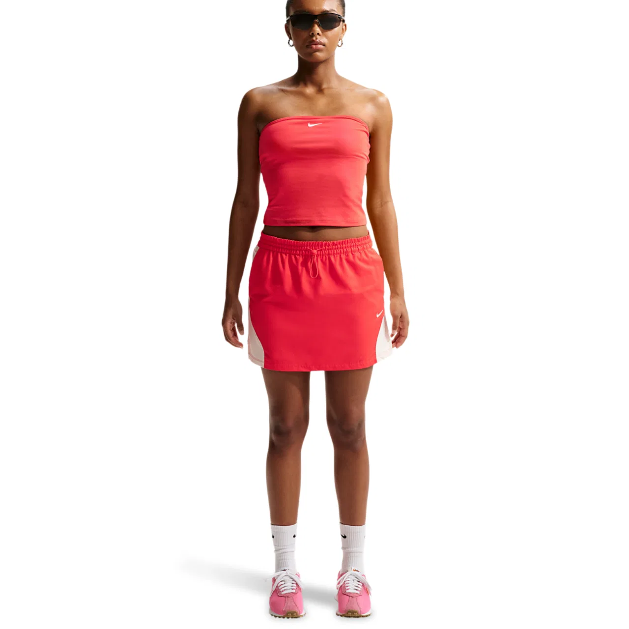 Юбка мини для женщин Nike NSW Street Mr Mini Skirt, цвет Lt Crimson/Chalk/Chalk — фото 3
