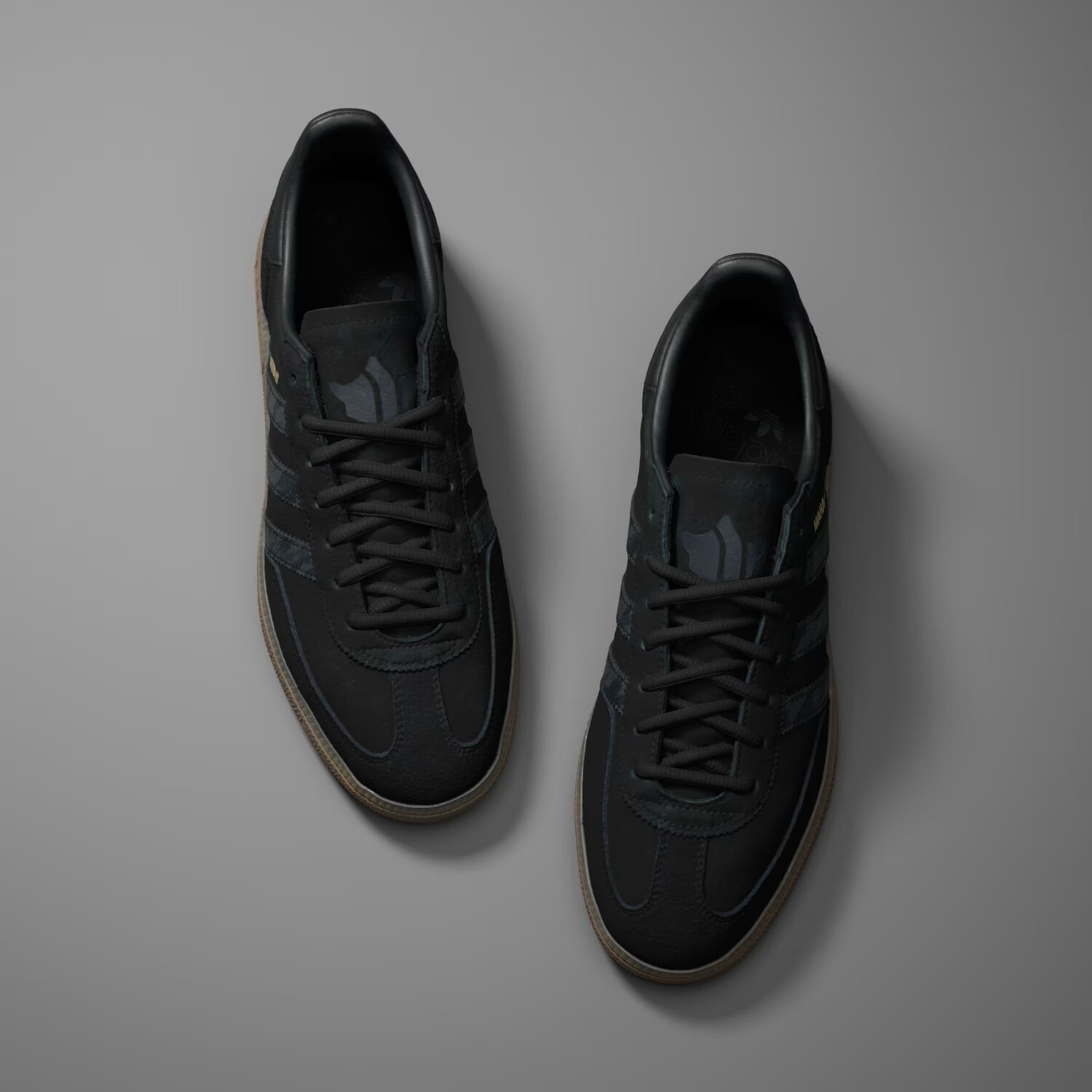 Кроссовки adidas Maharishi X Handball Spezial 'Black Gum', черный — фото 3