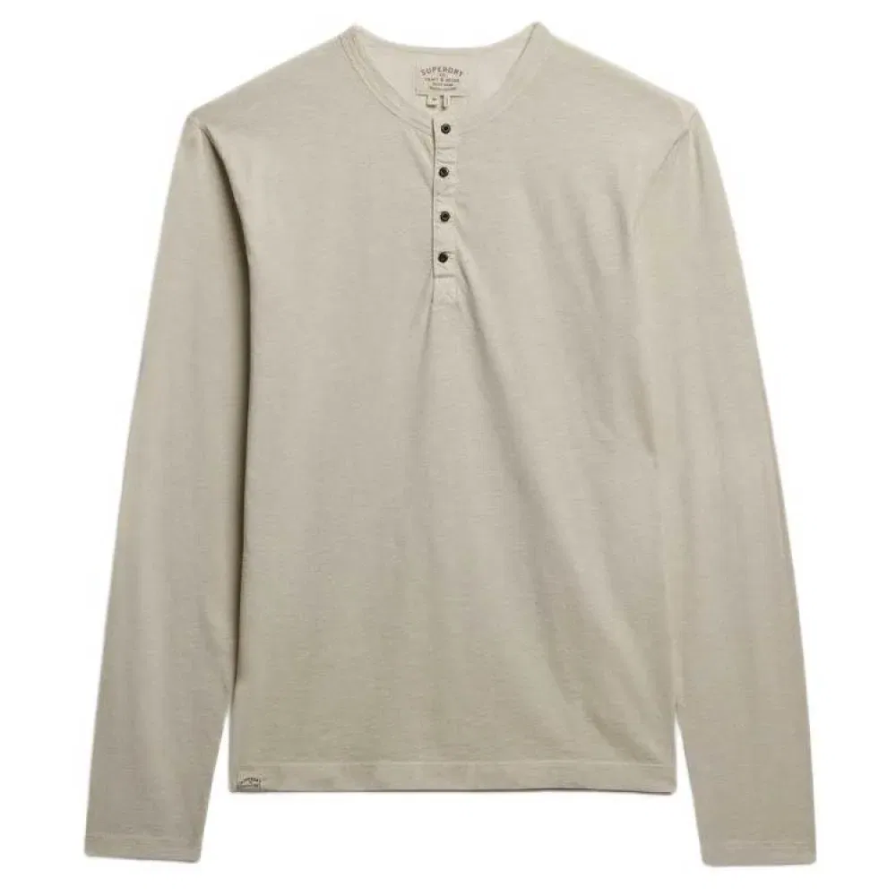 Мужская футболка с длинным рукавом Slub Grandad Superdry, Beige