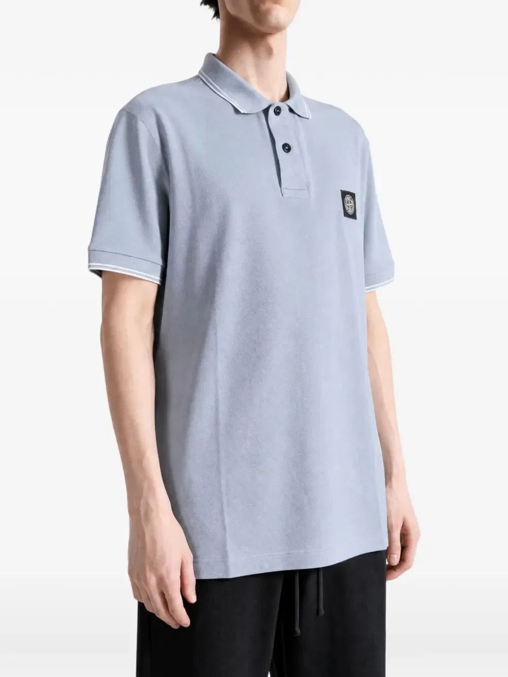 Поло из органического хлопка пике со стрейчем 2200010 Stone Island, синий — фото 3