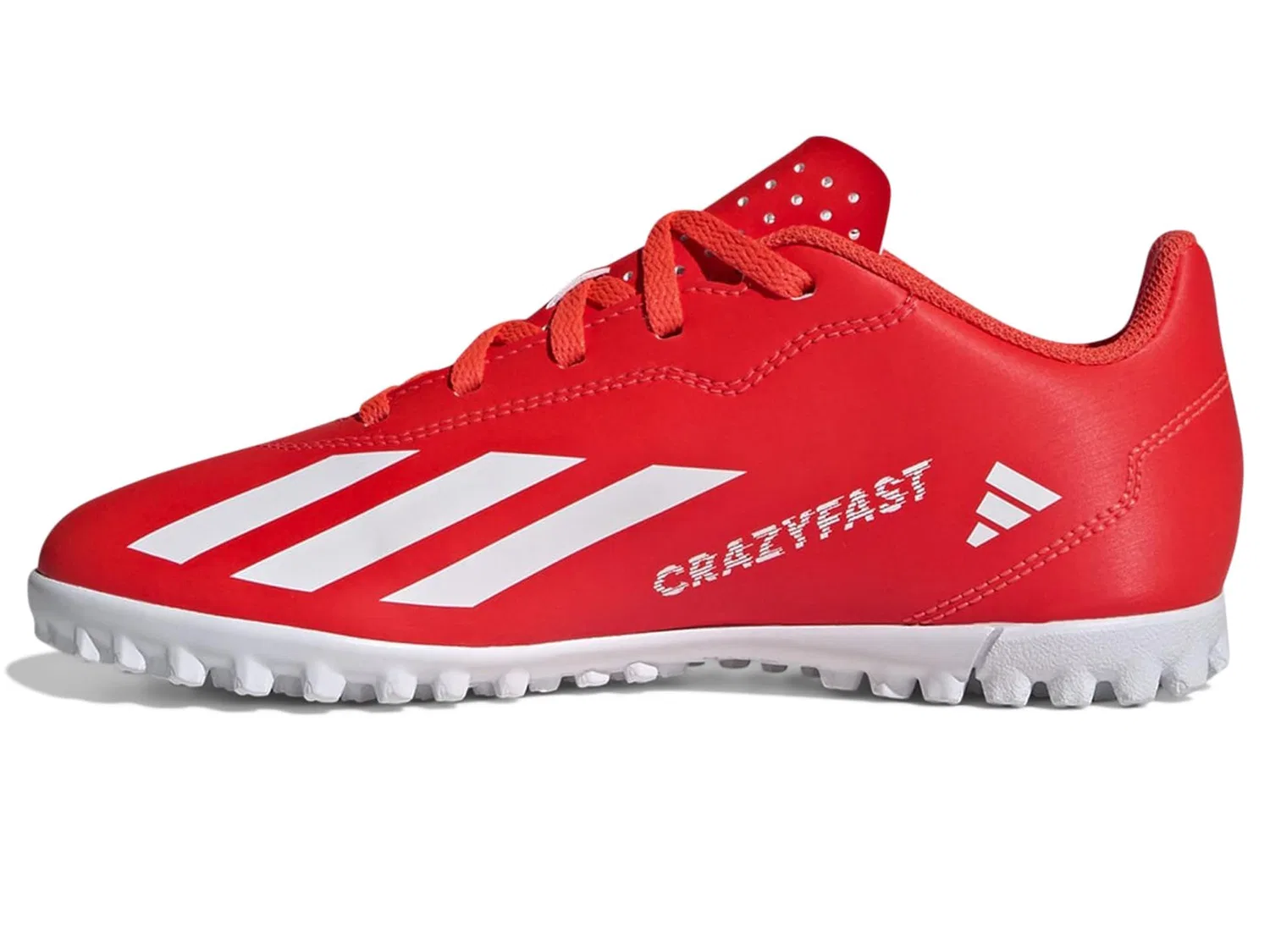 Детские кроссовки для мальчиков с шипованной подошвой Soccer X Crazyfast Club Turf Adidas, Solar Red White Yellow Solar Team — фото 4