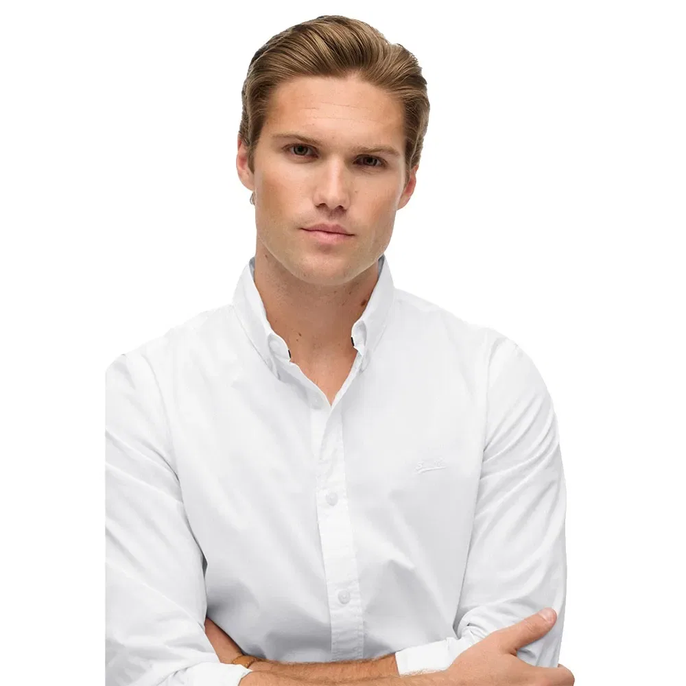 Рубашка с длинным рукавом Essentials Tailored Lite Superdry, белый — фото 4