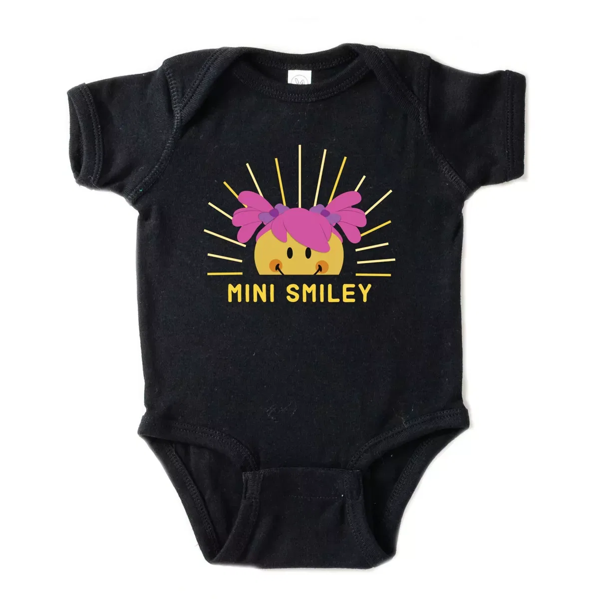 Детский боди-комбинезон с коротким рукавом Smiley Aria Sunshine The Juniper Shop, Black