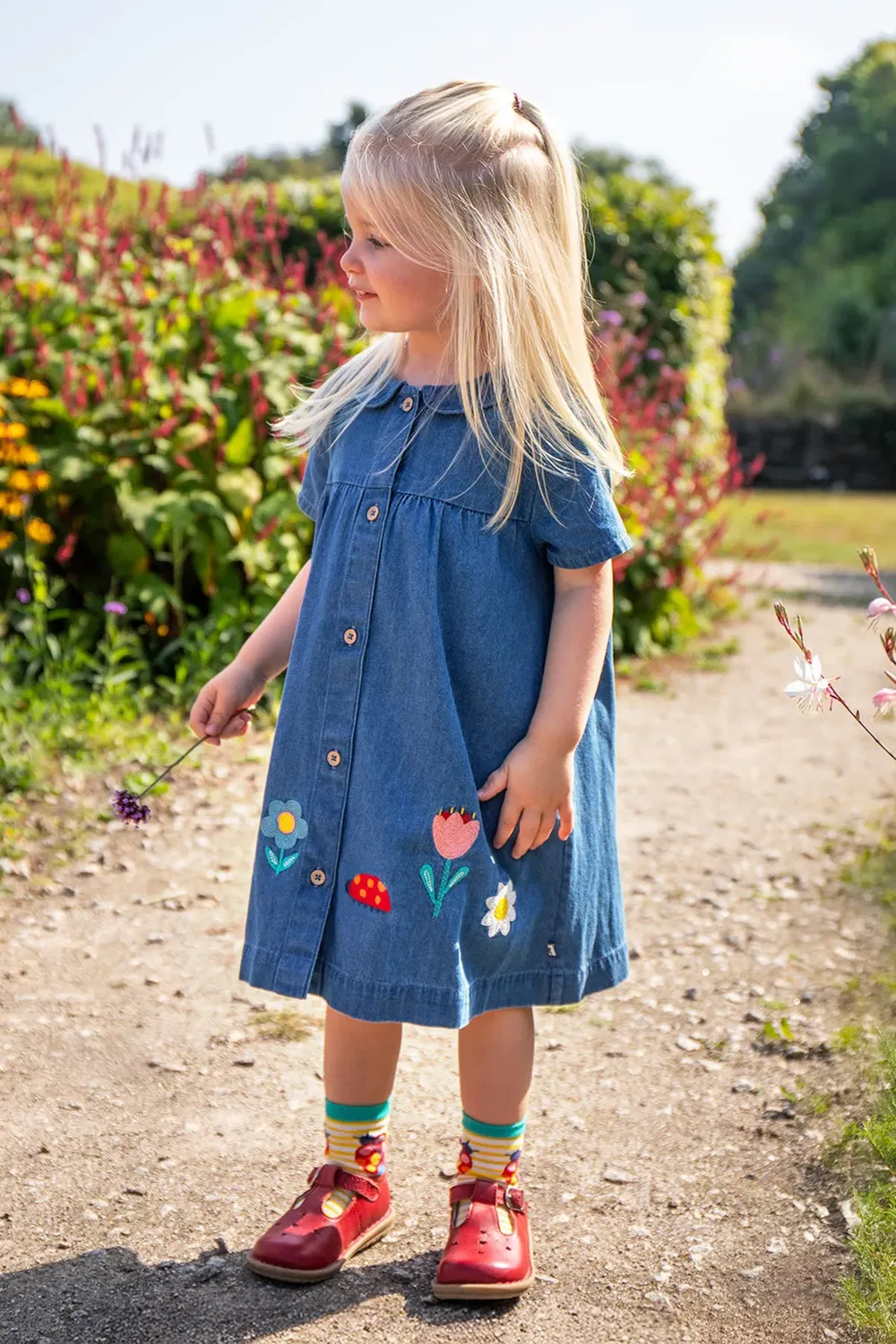 Детское джинсовое платье Rosemary Frugi, Blue — фото 2
