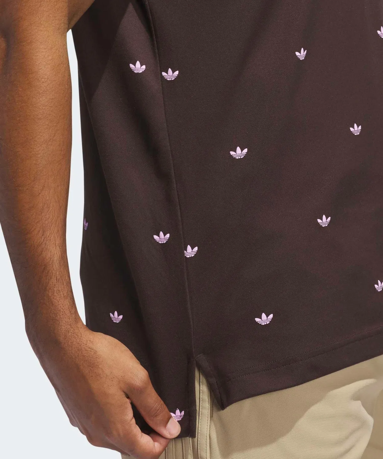 Мужская футболка-поло с принтом Monogram Adidas Golf, Dark Brown — фото 4