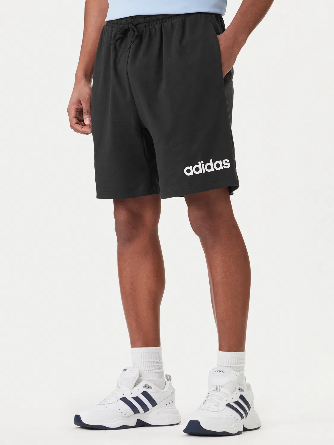 Мужские спортивные шорты стандартного кроя Essentials Linear Adidas, черный