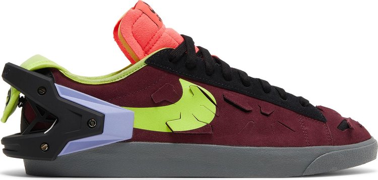 Кроссовки Nike Acronym x Blazer Low 'Night Maroon', красный - фото