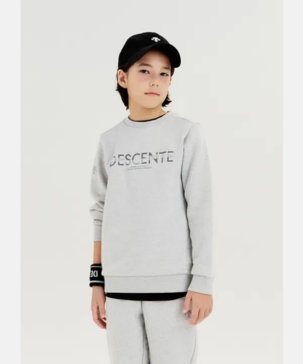 Спортивный свитшот с разрезом Descente, меланжевый серый