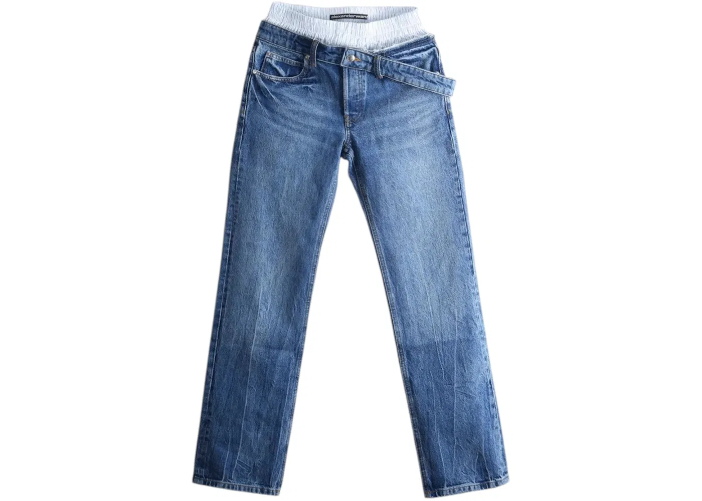 Женские джинсы с заниженной талией Alexander Wang, Vintage Marbled Blue