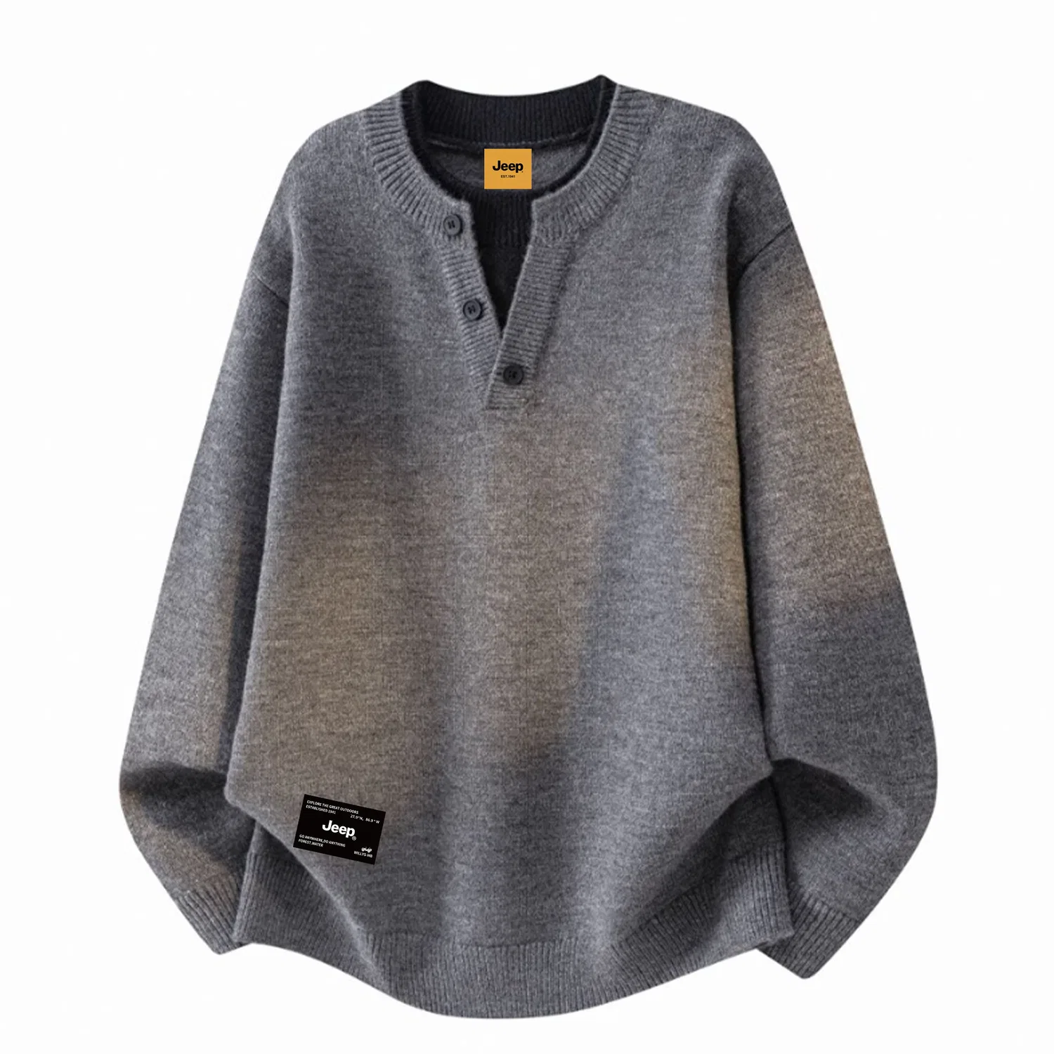 Детский свитер с воротником Henry Jeep, Dark Heather Gray