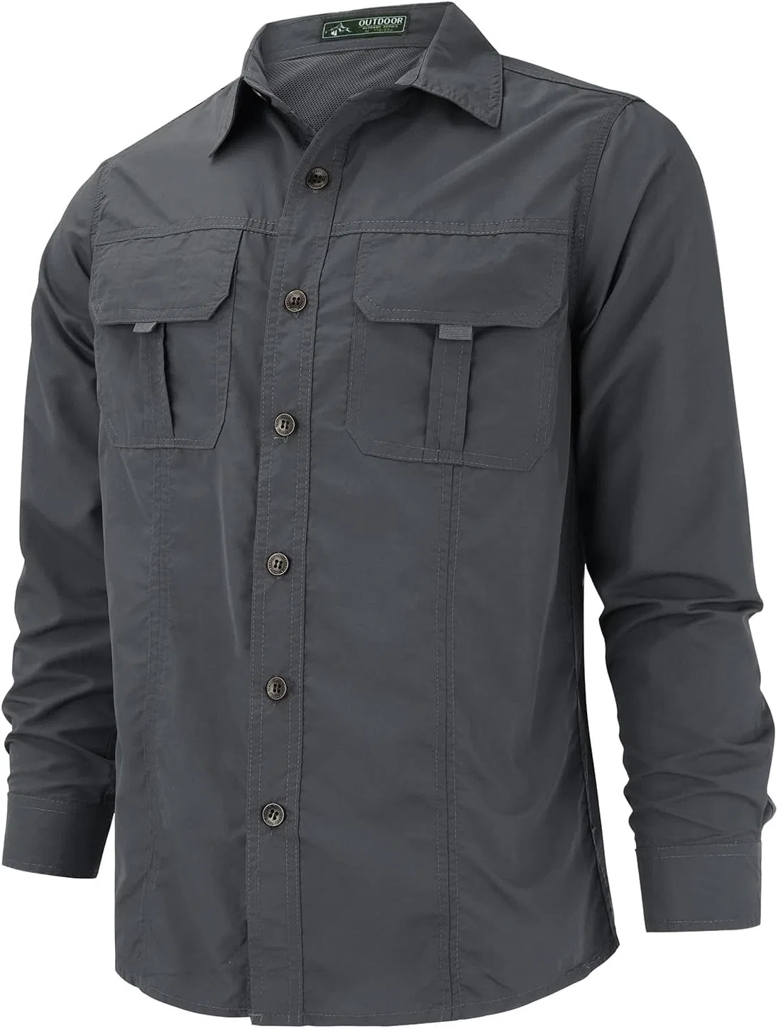 Мужская рубашка с длинным рукавом, Cargo Work Shirts, серый — фото 2