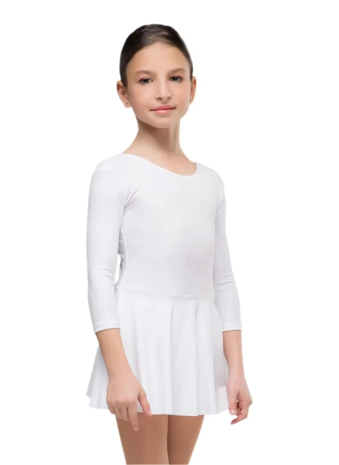 Платье для балета с рукавом 3/4 Pirouette Onesports, белое — фото 2