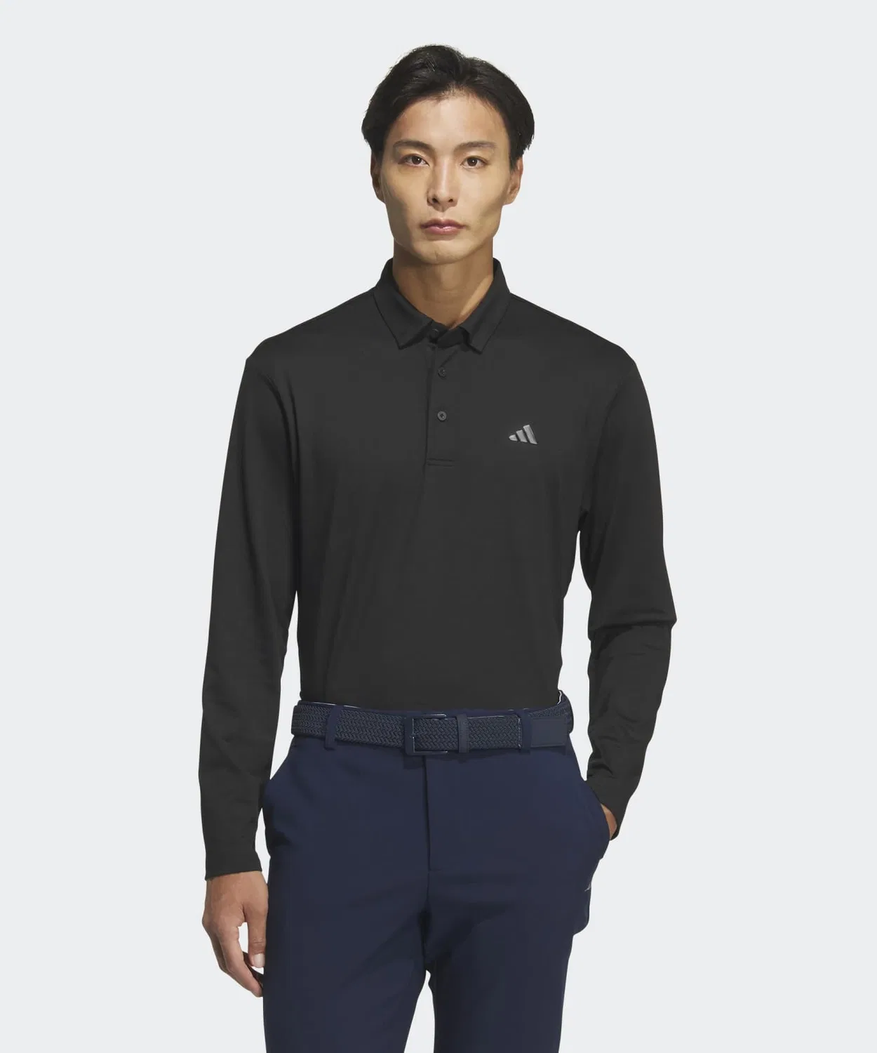 Мужская футболка-поло с длинным рукавомAdidas Golf, Black