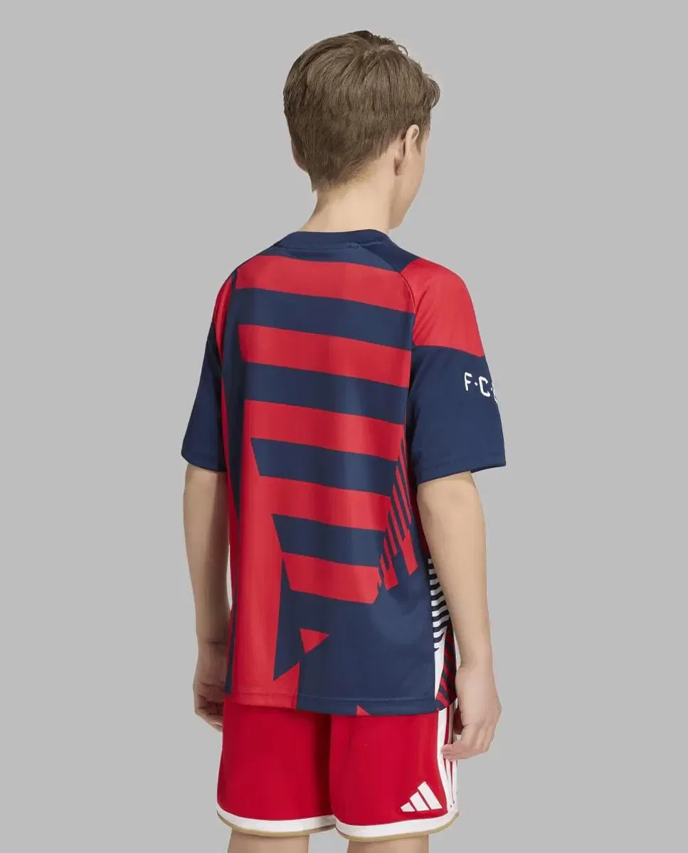 Детская футболка для мальчиков FC Bayern Munich 2026-2027 Pre-Match adidas, Azul Marino / Rojo — фото 4