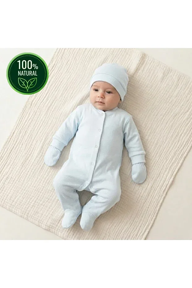 Детский комплект боди-комбинезонов 100% хлопок Tinibud, Light Blue