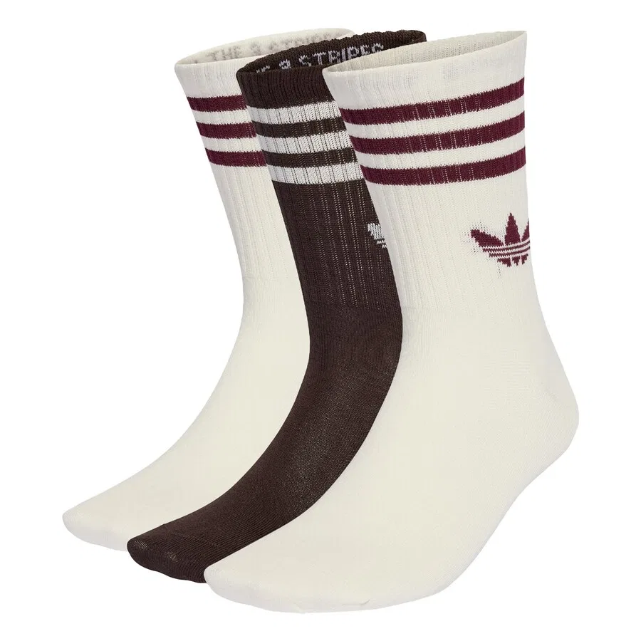 Носки ADIDAS ORIGINALS темно-коричневого и белого цвета