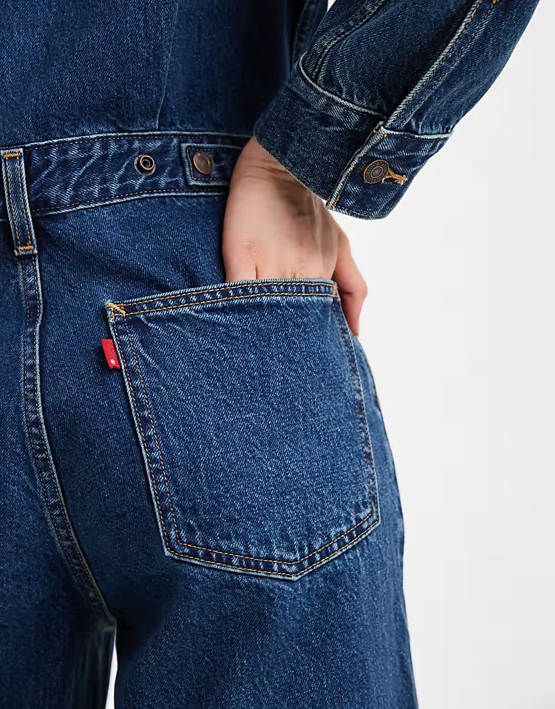 Джинсовый комбинезон Levi's с длинными рукавами, средней степени выния — фото 4