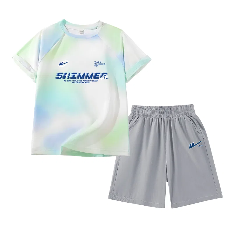 Детский спортивный комплект с принтом Blue Green/H Blue Angle English-Gray/H Silver Edge Blue Logo K WARRIOR