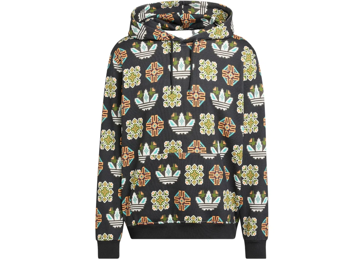 Мужской свободный худи с принтом Adidas, Black