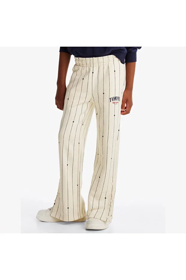 Детские спортивные штаны для девочек широкие Tommy Hilfiger, 0fa-Bej — фото 2