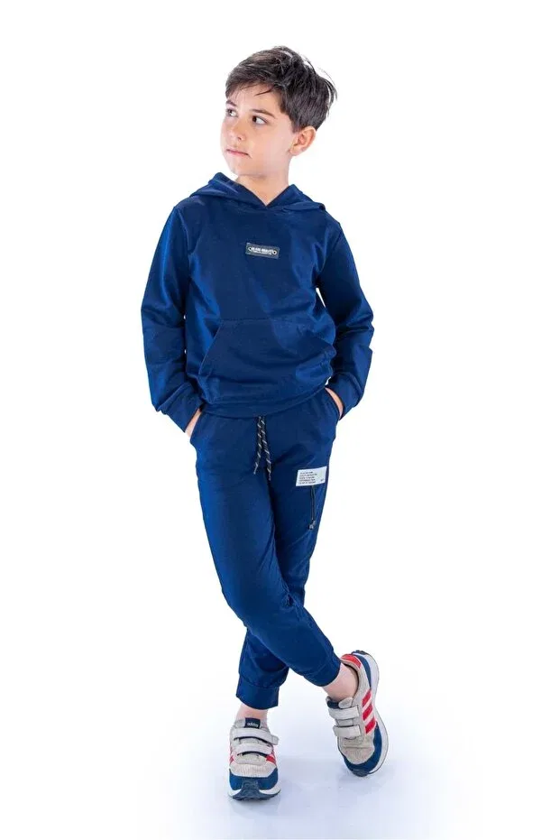 Детский спортивный костюм-двойка с капюшоном Minikadam, Navy Blue — фото 2