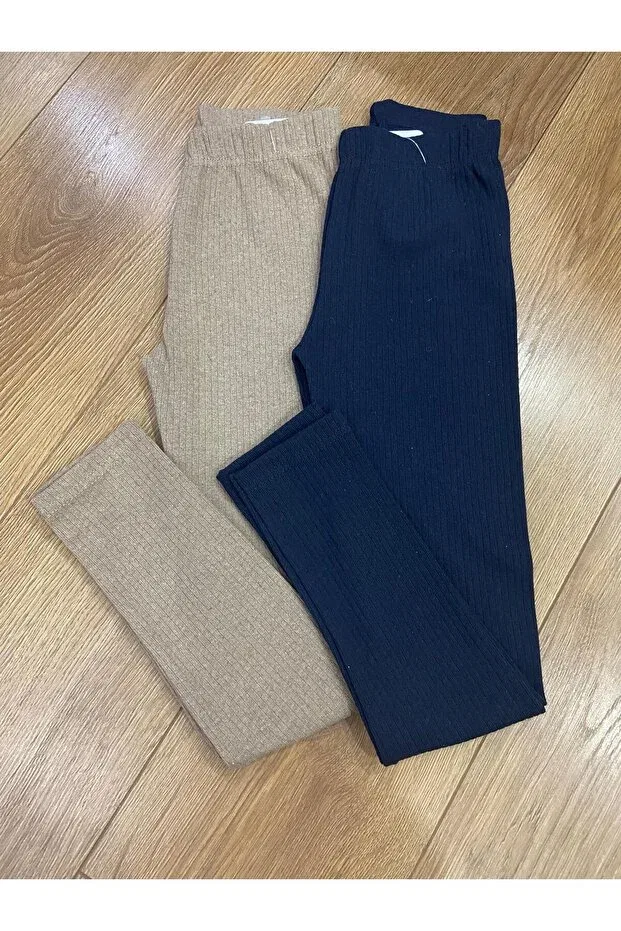 Детские леггинсы для девочек с высокой талией Nacar Çarşı, Beige Blue — фото 3