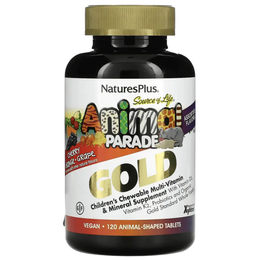 

Мультивитаминная добавка для детей NaturesPlus Animal Parade Gold, 120 жевательных таблеток