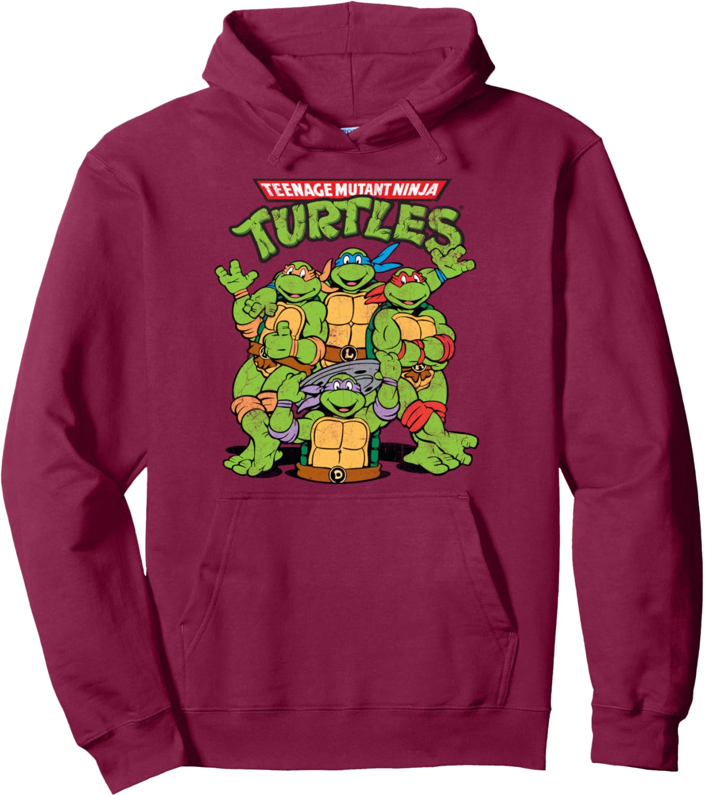 

Худи Teenage Mutant Ninja Turtles Classic Retro Logo, бордовый