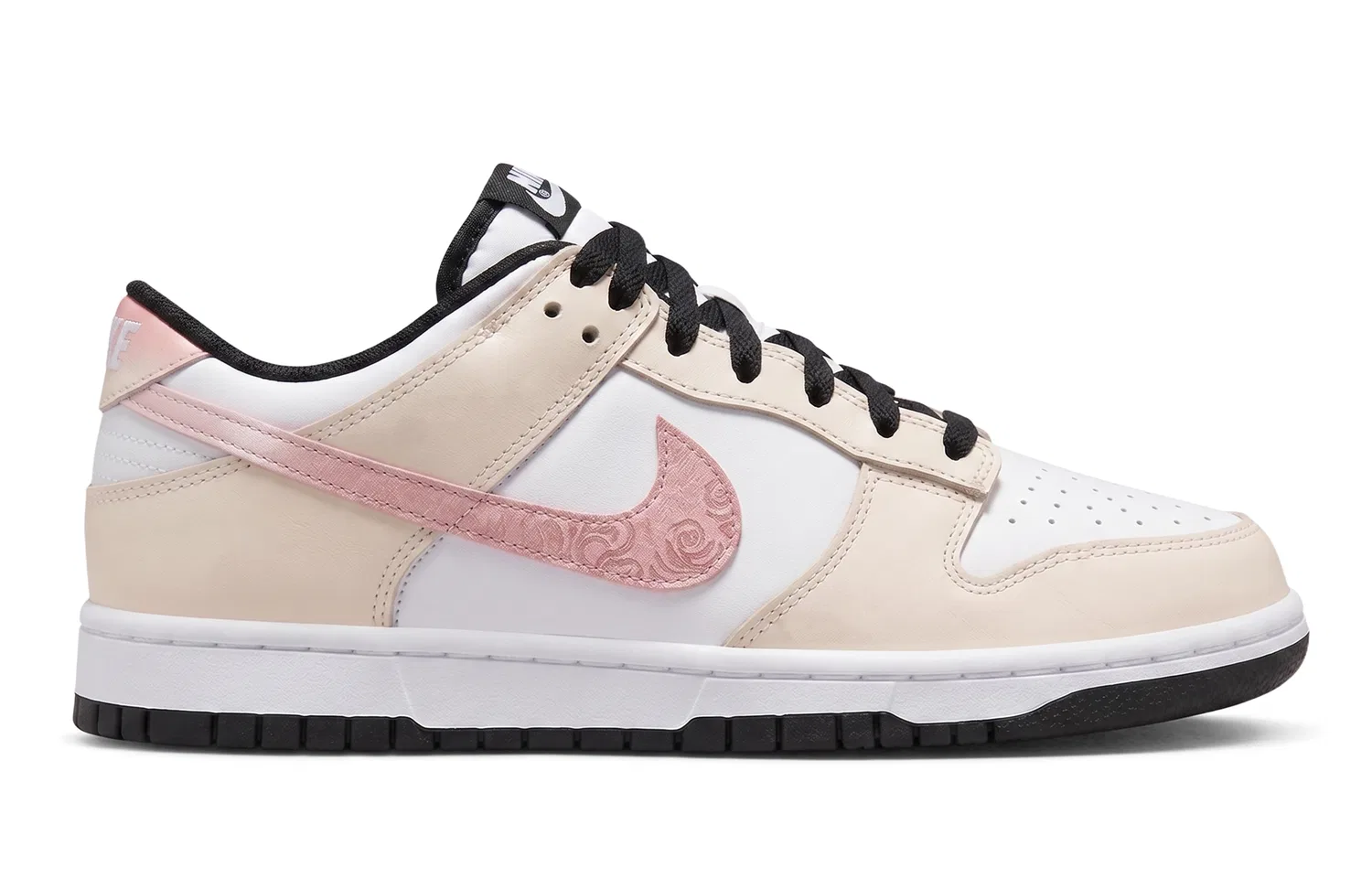 Детские кроссовки для скейтборда с низким верхом Nike Dunk, цвет Beige White Pink — фото 4