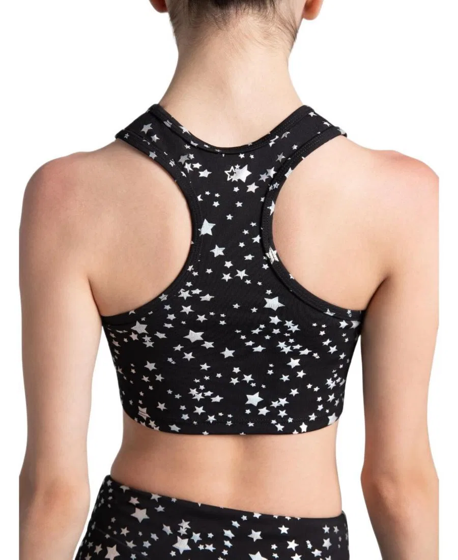 Топ с ракушкой и металлическим принтом звезды, Future Star Cosmic Top Capezio, Black — фото 3