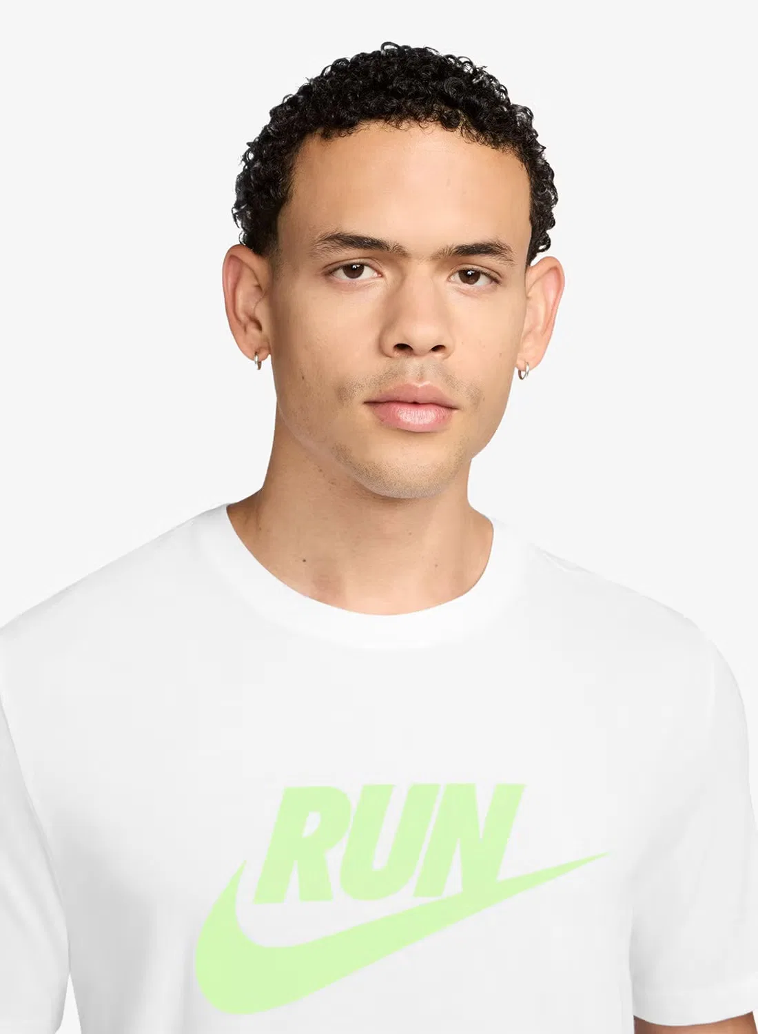 Футболка с принтом Dri-Fit run swoosh Nike, белый — фото 3