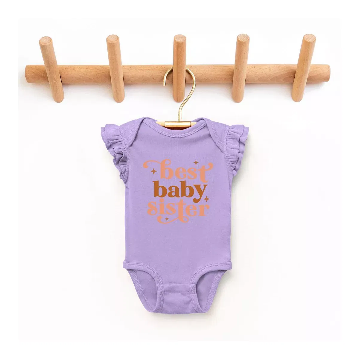 Детский боди-комбинезон с рукавом-крылышком Best Baby Sister The Juniper Shop, Lavender