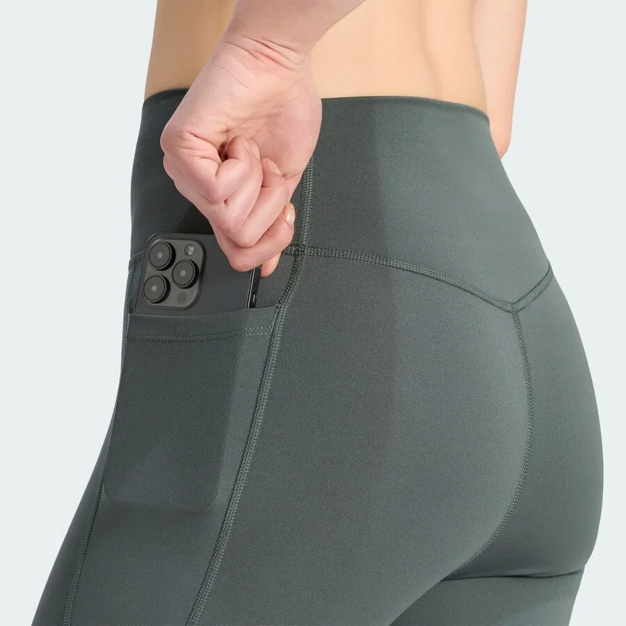 Спортивные брюки-скинни ADIDAS PERFORMANCE 'Optime Essentials' темно-серого цвета — фото 4