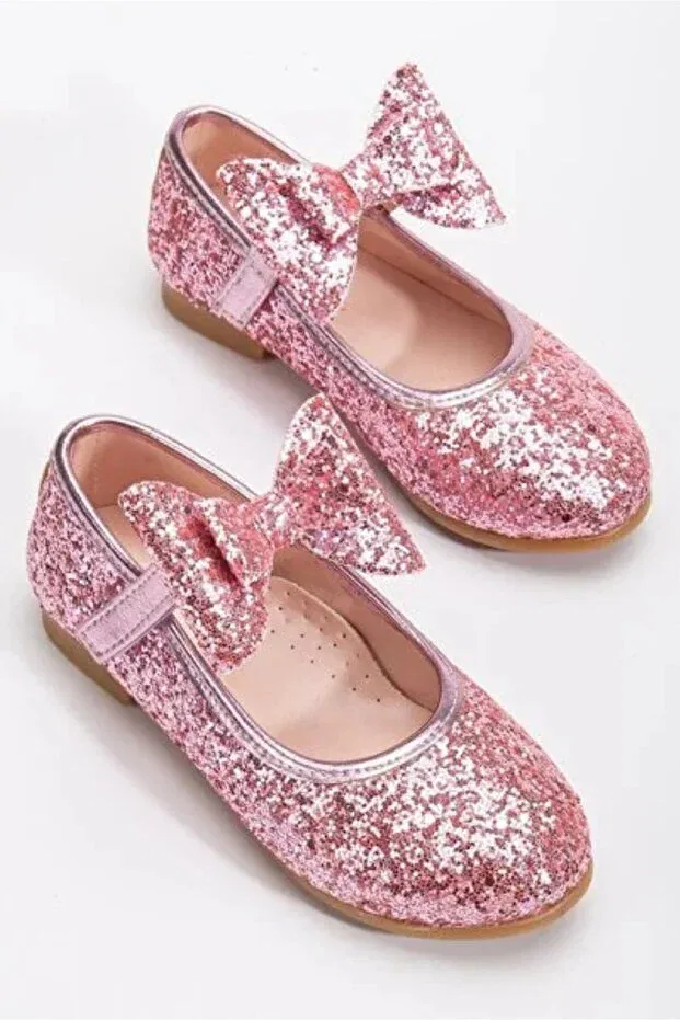 Детские балетки для девочек с бантиком Altın Moda Shoes, Pink
