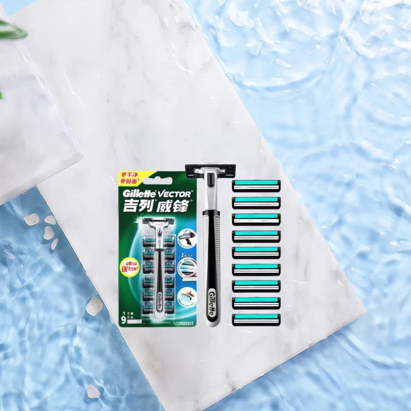 Мужской бритвенный станок Gillette Wei Feng Classic, 1 ручка и 9 лезвий, Black — фото 4
