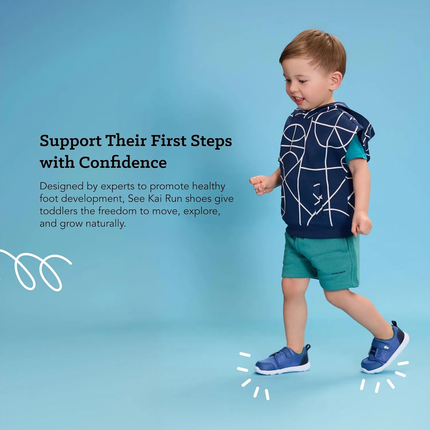 Детские кроссовки для мальчиков Spark Lace See Kai Run, Navy Blue — фото 2